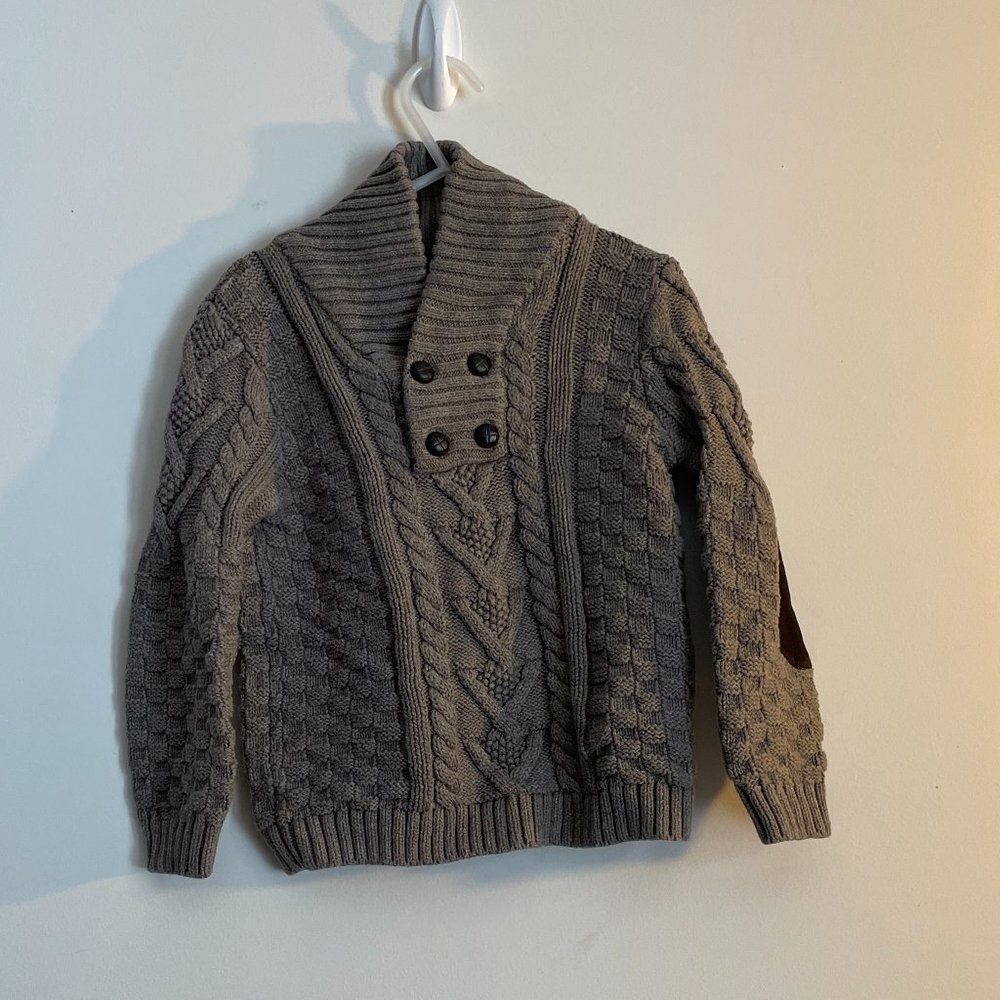 Bowen & Wright Pullover Elbow Patch Checkered Knit Sweater